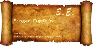 Singer Eugén névjegykártya